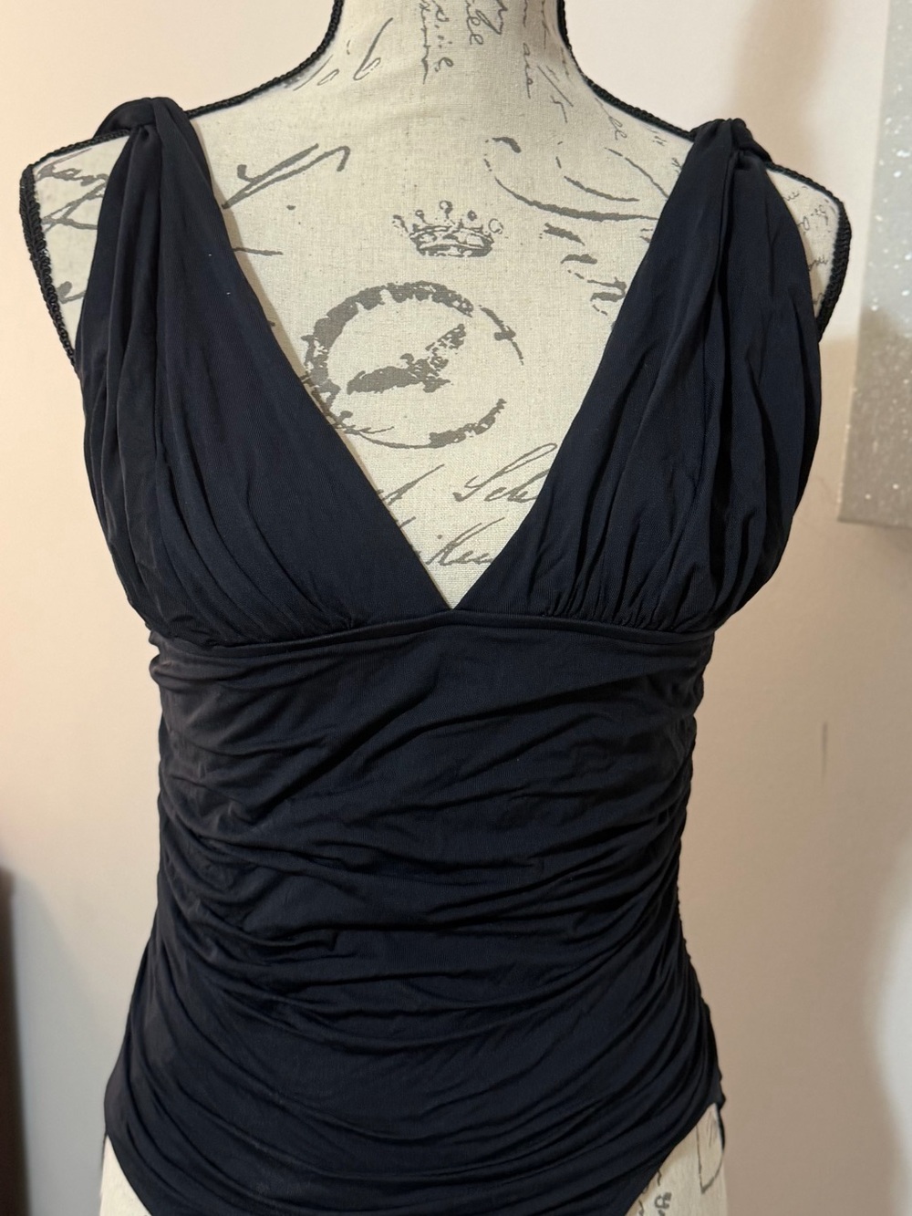 Carmen Marc Valvo Black One-Piece Swimsuit